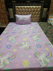 Unicorn Lilac Glow in the Dark Cotton Bedsheets