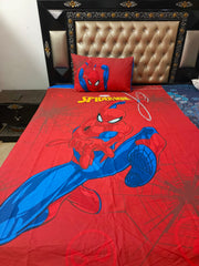 Spider Man Red Theme Cotton Bedsheets