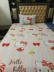 Hello kitty stripes pink cotton Bedsheets
