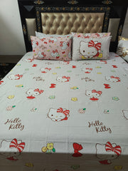 Hello Kitty Cotton Bedsheets All over Printed
