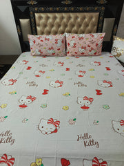 Hello Kitty Cotton Bedsheets All over Printed