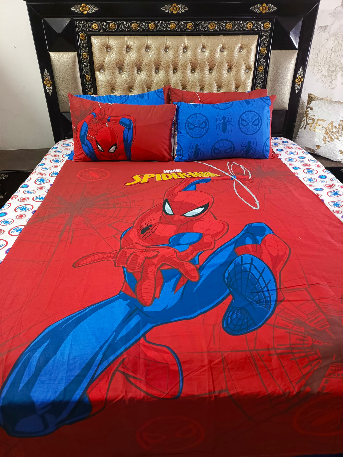 SpiderMan Red Double Bedsheet