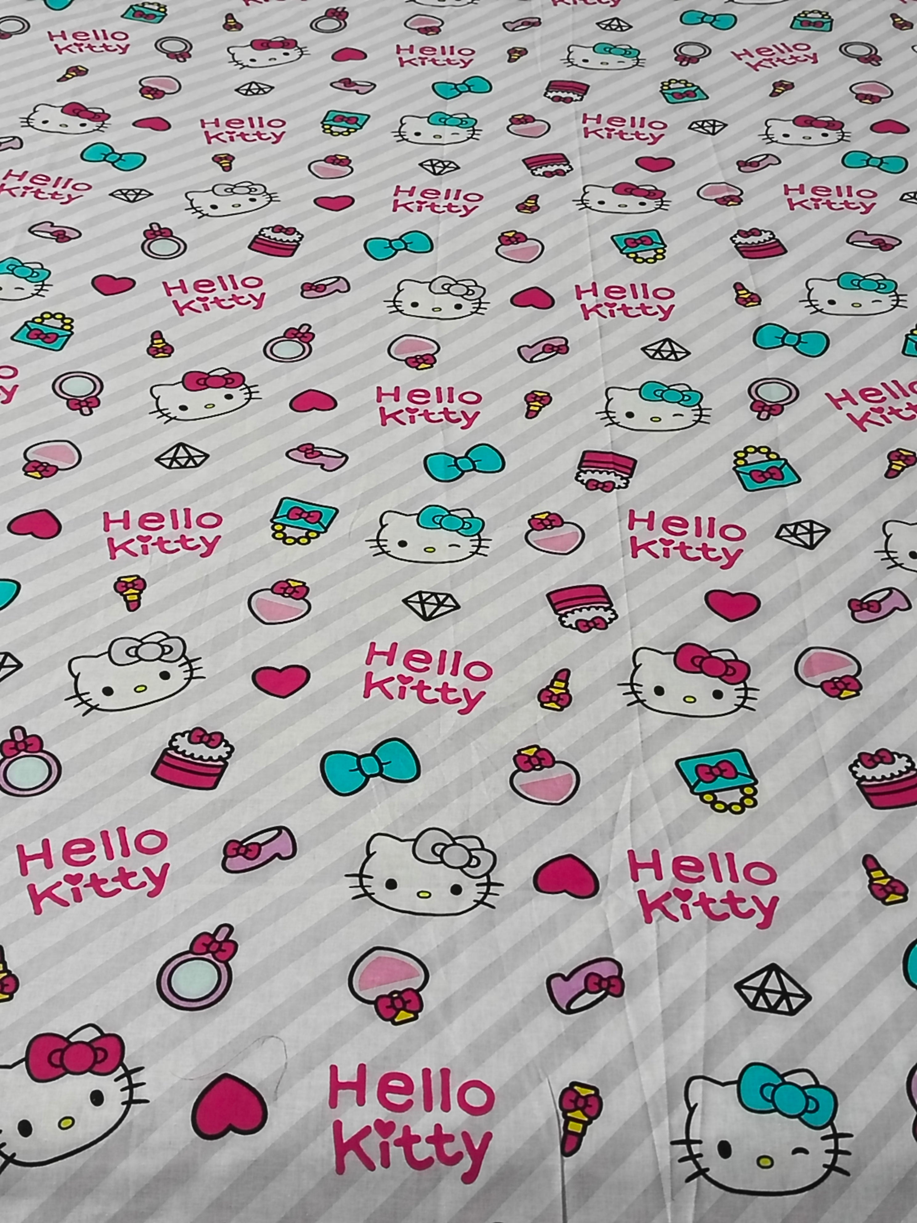 Hello Kitty Shoes Makeup Over All Bedsheets