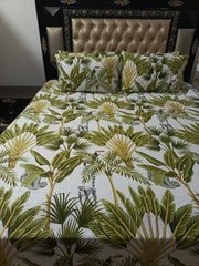 Tropical vintage Tree Cotton Sateen Bedsheets