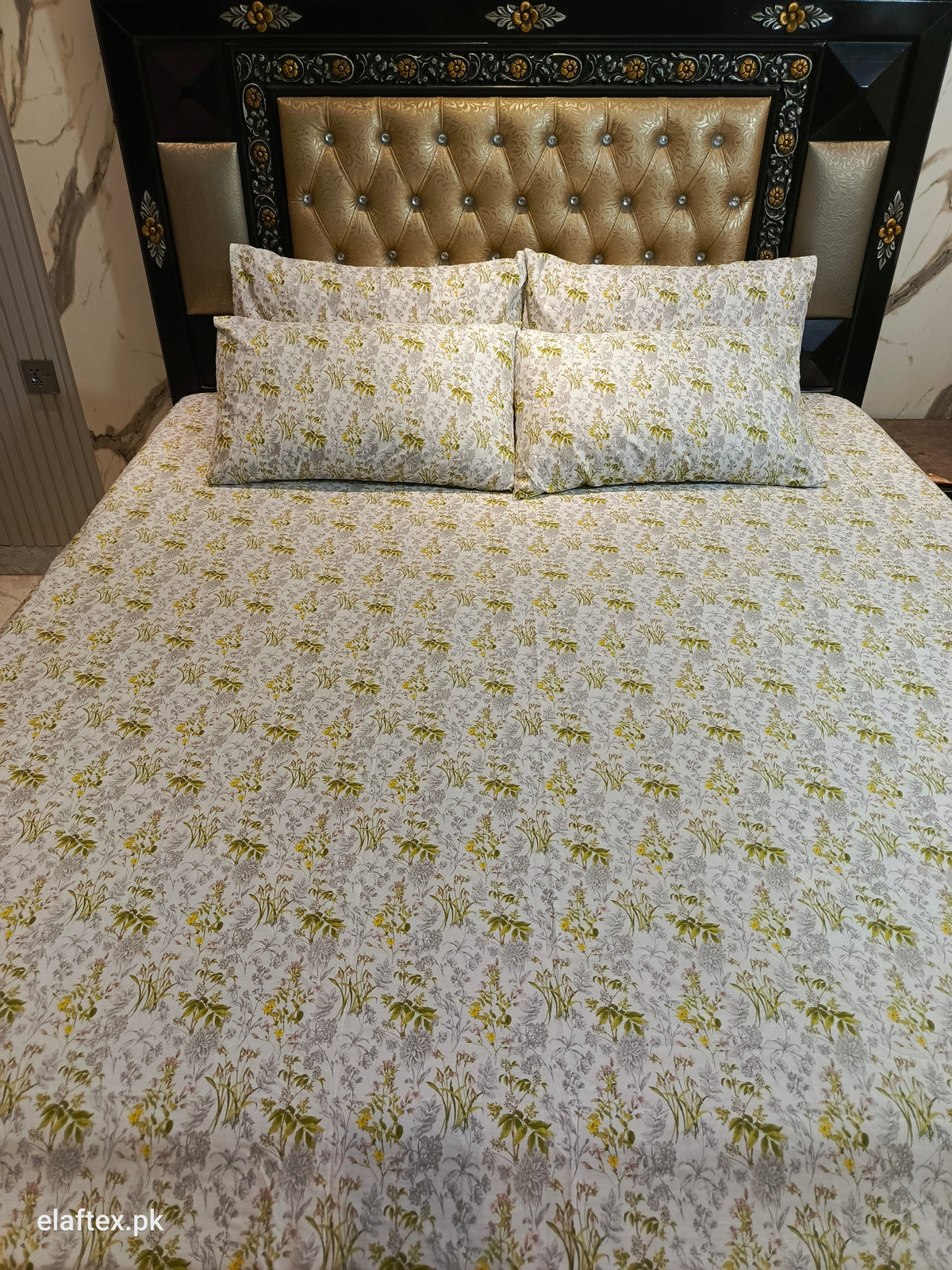 Luxury Parcale T200 Cotton Bedsheets with 4 Pillow Covers