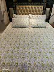 Luxury Parcale T200 Cotton Bedsheets with 4 Pillow Covers