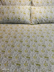 Luxury Parcale T200 Cotton Bedsheets with 4 Pillow Covers