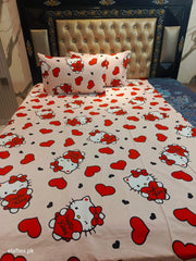 Hello Kitty Hearts All over Cotton Bedsheets