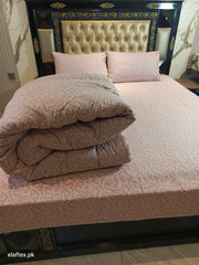 Tea Pink Little Florals Cotton Double Bedsheets & Comforter