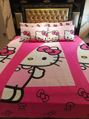 Hello kitty Hot Pink Double Bedsheet