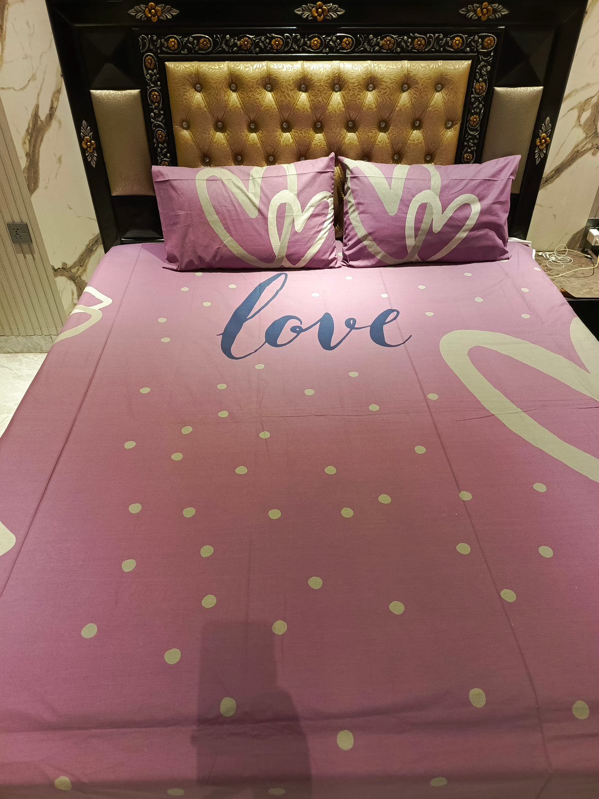 Love Hearts Double Bedsheet