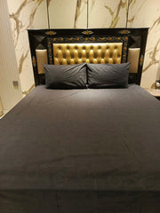 Black Doted Parcale T200 Cotton Bedsheets