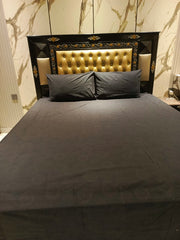 Black Doted Parcale T200 Cotton Bedsheets
