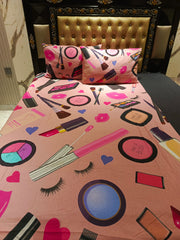 Girls Favorite Makeup Cotton Bedsheets, Duvet, Comforter