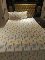Elephant lion Girrafe Cotton Bedsheet