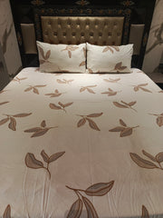 Brown Leaf Cotton Bedsheet