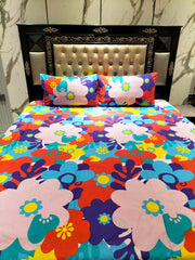 🌸 Bloom Fiesta – Premium Double Bedsheet Set (Pure Cotton)
With 2 Matching Pillow Covers