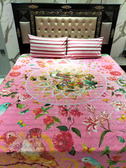 Blush Garden Symphony – Premium Double Bedsheet Set (Pure Cotton)
With 2 Matching Pillow Covers