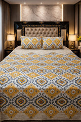 Golden Skin Motives Pure Cotton King Size Bedsheets