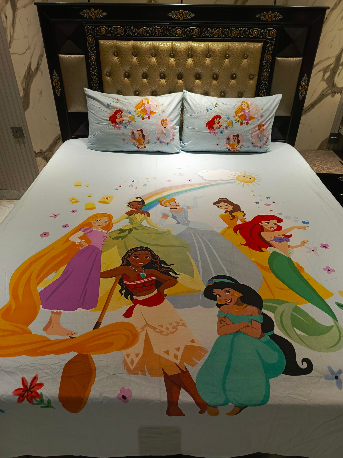 Rapunzel Cindrella Bella Princess Cotton Double Bedsheets