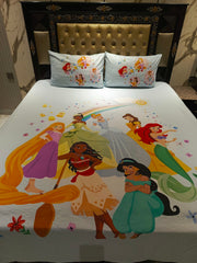 Rapunzel Cindrella Bella Princess Cotton Double Bedsheets