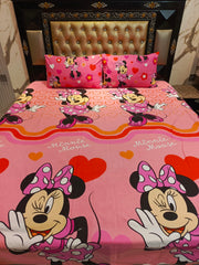 Heart Blossom Minnie 💖Cotton Double Bedsheets