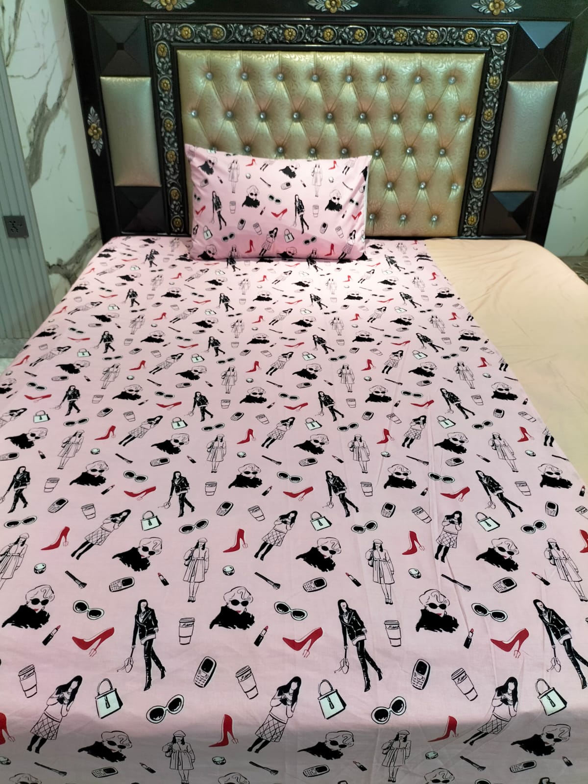 Girls Model Makeup 💄 Cotton Single Bedsheets