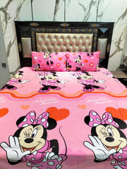 Heart Blossom Minnie 💖Cotton Double Bedsheets