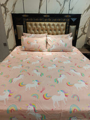 Unicorn Rainbow Double Bedsheets