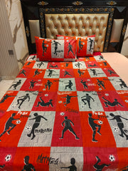Football Players Cotton Single Bedsheets