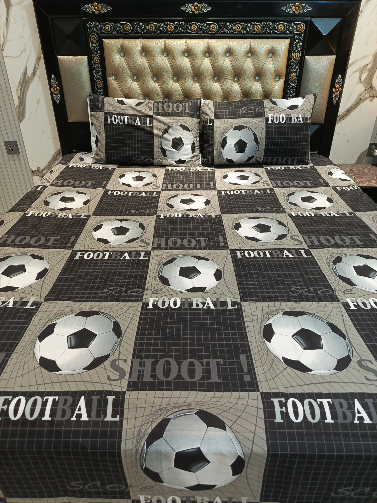 Football shoot Cotton Double Bedsheet