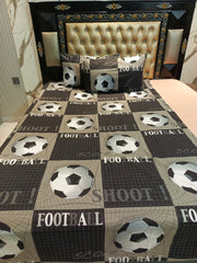 Football Shoot Cotton Single Bedsheets