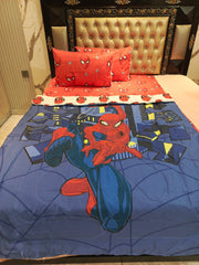SpiderMan Red Faces 4Pc Summer Comforter Set