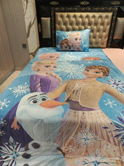 Disney Frozen With Anna Elsa & Snow Summer 4Pc Comforter Set