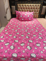 Hello Kitty Little Hot Pink Cotton Single Bedsheets