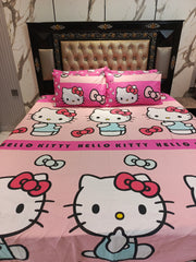 Hello Kitty Hot Pink New Design Cotton Double Bedsheets