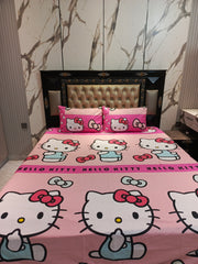 Hello Kitty Hot Pink New Design Cotton Double Bedsheets