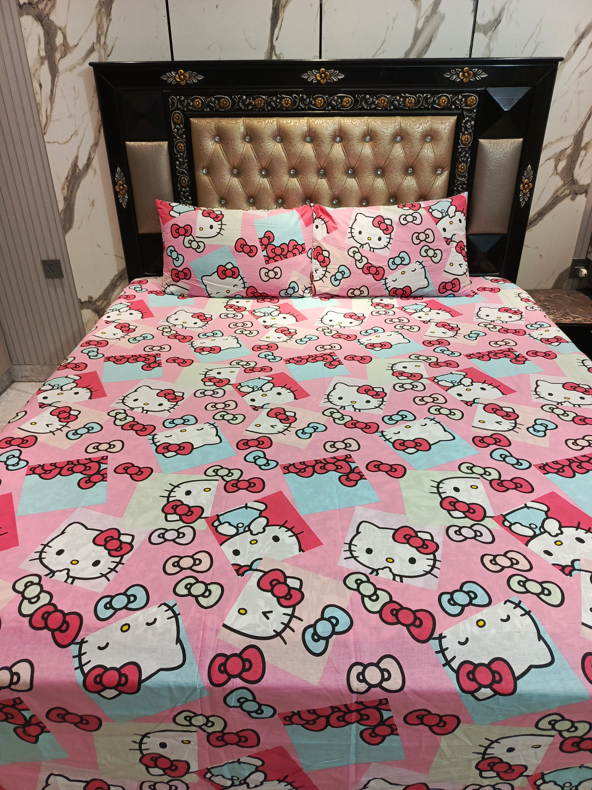 Hello Kitty Cute Cotton Double Bedsheets