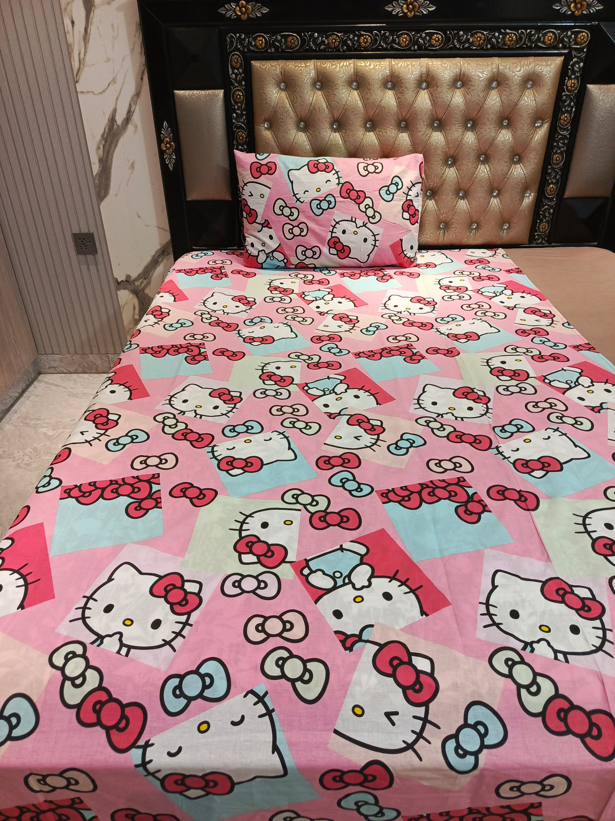 Hello Kitty Cute Cotton Single Bedsheets