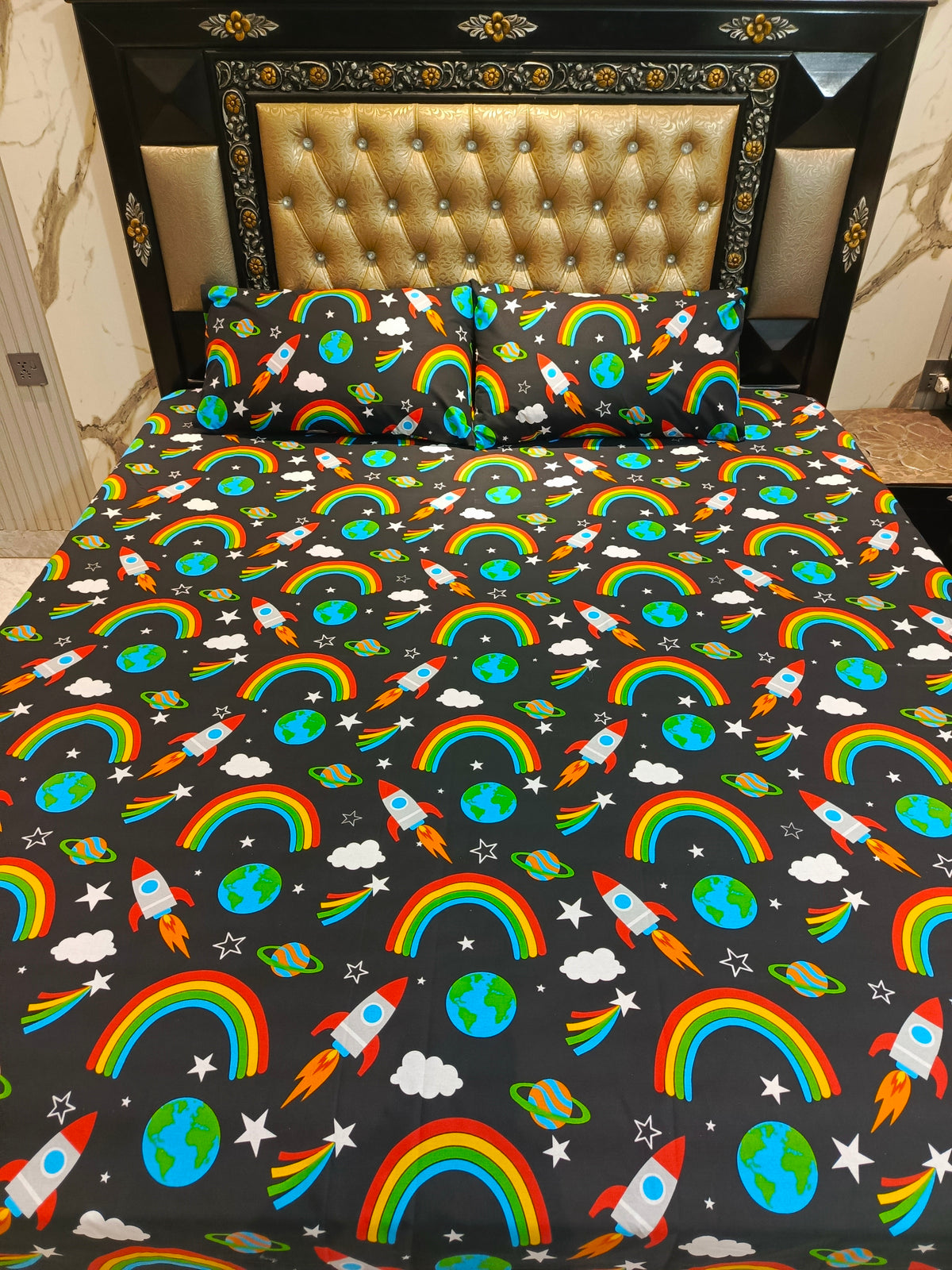 Rocket to the Stars Double Bedsheets