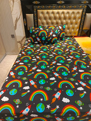 Rocket to the Stars Cotton Single Bedsheets