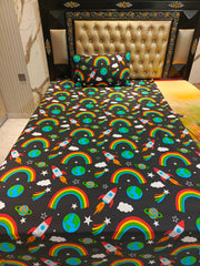 Rocket to the Stars Cotton Single Bedsheets
