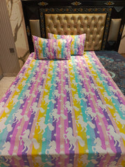 🌈 Rainbow Unicorn Dreams Cotton Bedsheets