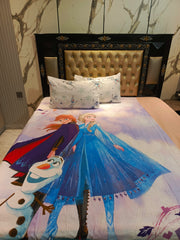 Elsa, Anna & Olaf Cotton Single Bedsheet