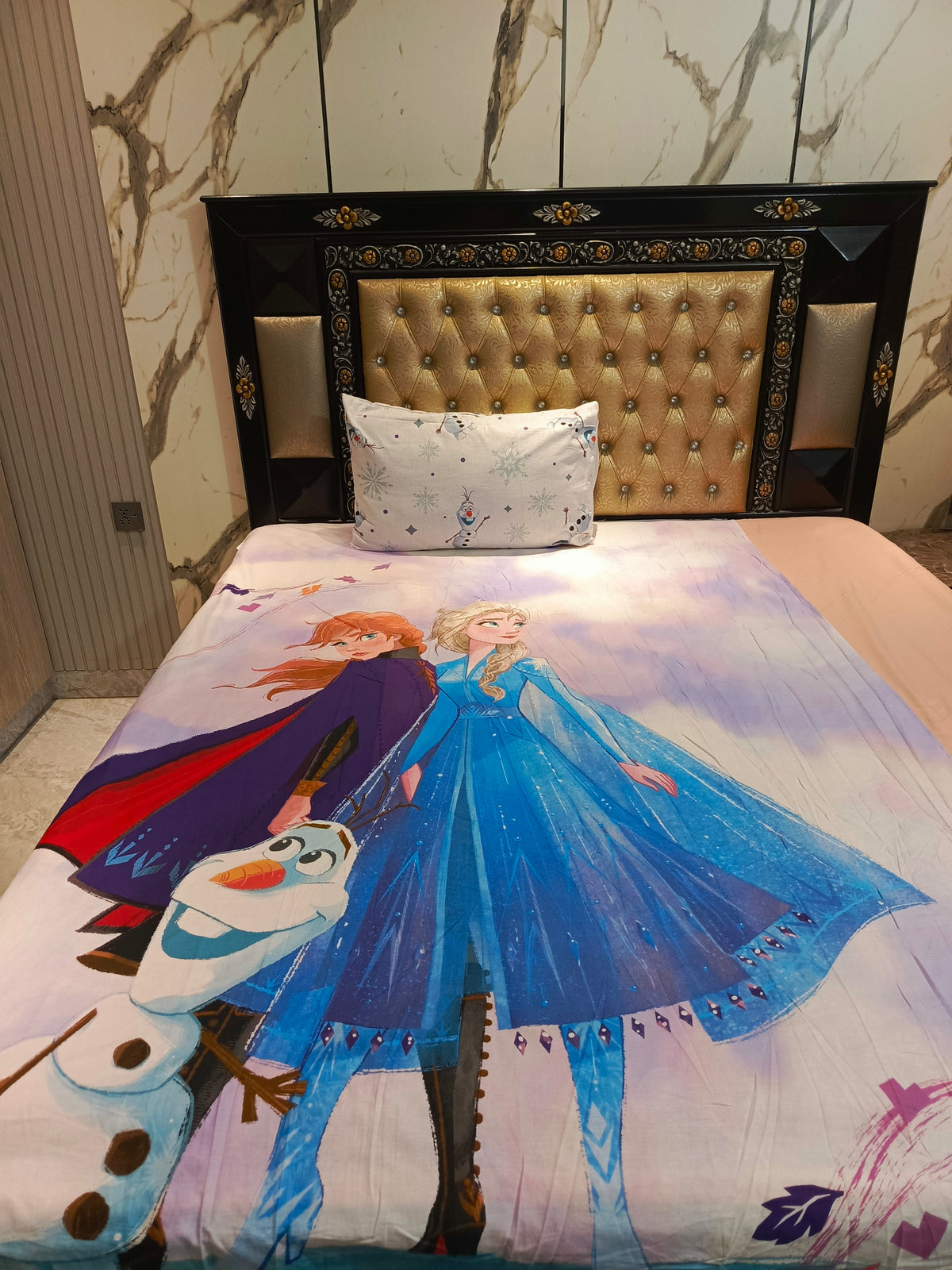 Elsa, Anna & Olaf Cotton Single Bedsheet