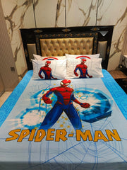 Spider-Man Neon Cotton Double Bedsheet