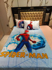 Spider-Man Neon Cotton Single Bedsheet