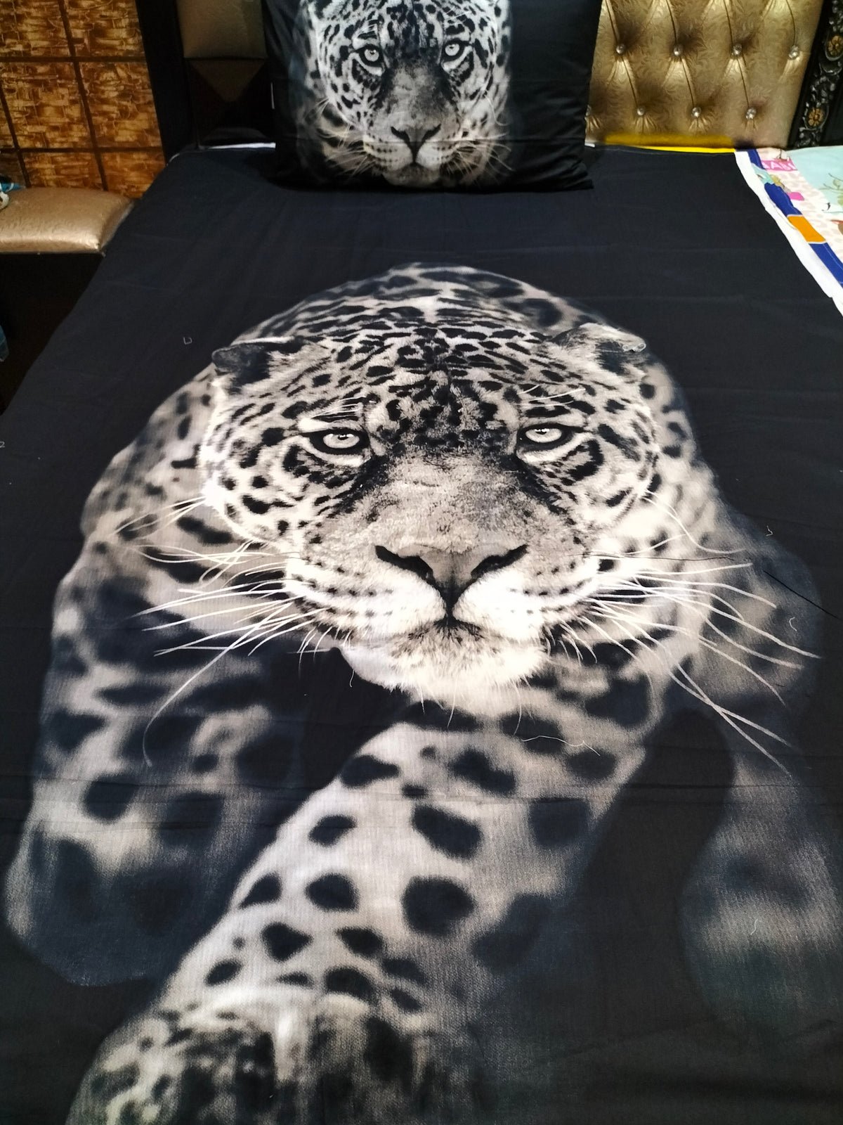 3D Leopard Print  Kids Bed Sheet DS # 118