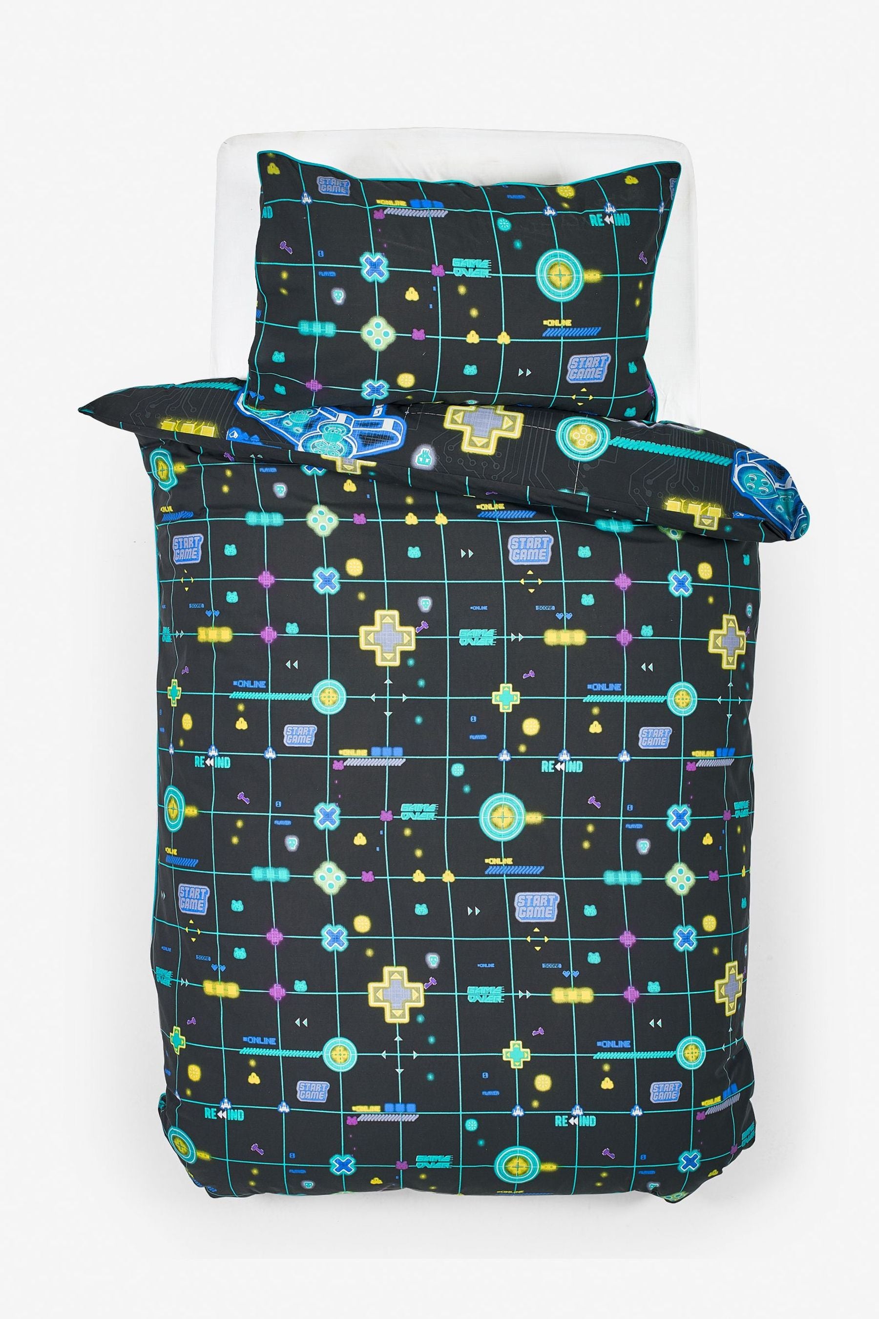 Black Glow Kids Double Bed Sheet DS # 134