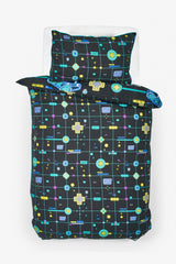 Black Glow Kids Double Bed Sheet DS # 134